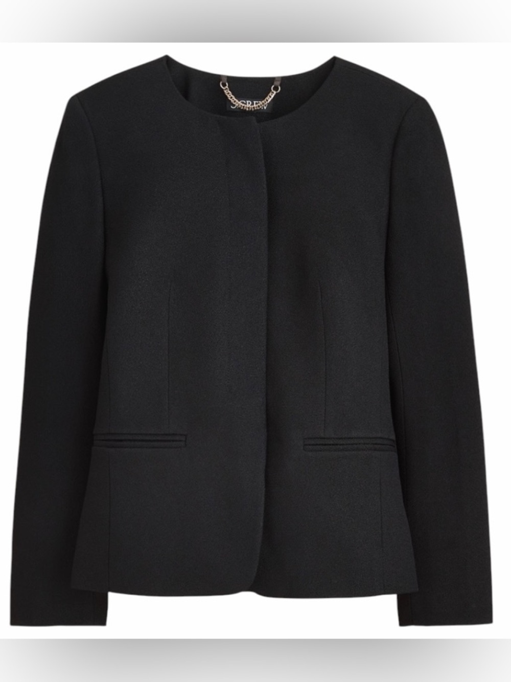 J. Crew Black Collarless Tailored Blazer